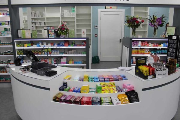 pharmacy retail fit out desk