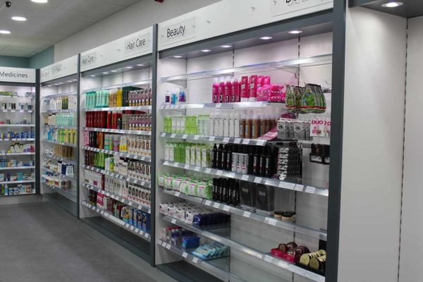 pharmacy retail fit out display