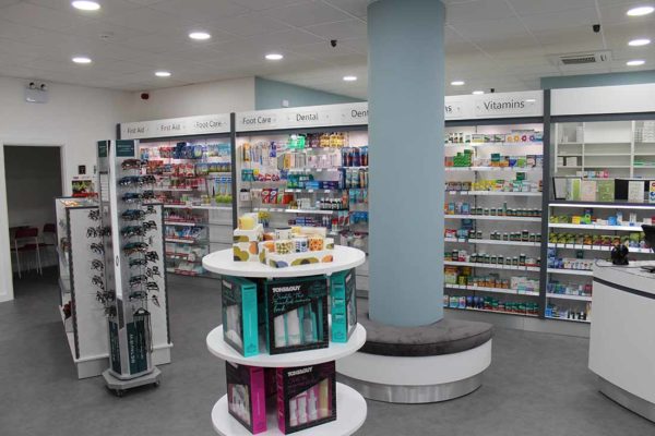 pharmacy retail fit out stands