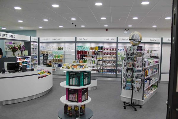 pharmacy fit out stands