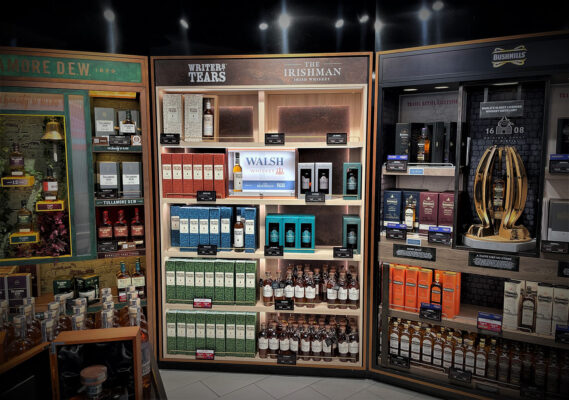 whiskey retail fitout stand